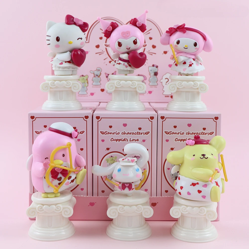 Sanrio Love Cupid love Limited Series Blind Box Cute Pochacco Kuromi Cinnamoroll Melody Action Figure Suprise Bag Doll Toys Gift