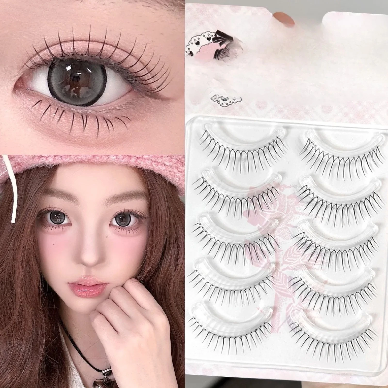 Large Capacity U-Shaped Segmented Kpop Korean Manga Lashes Jiefuxin Fluffy Individual DIY Eyelash Extensions for Starters