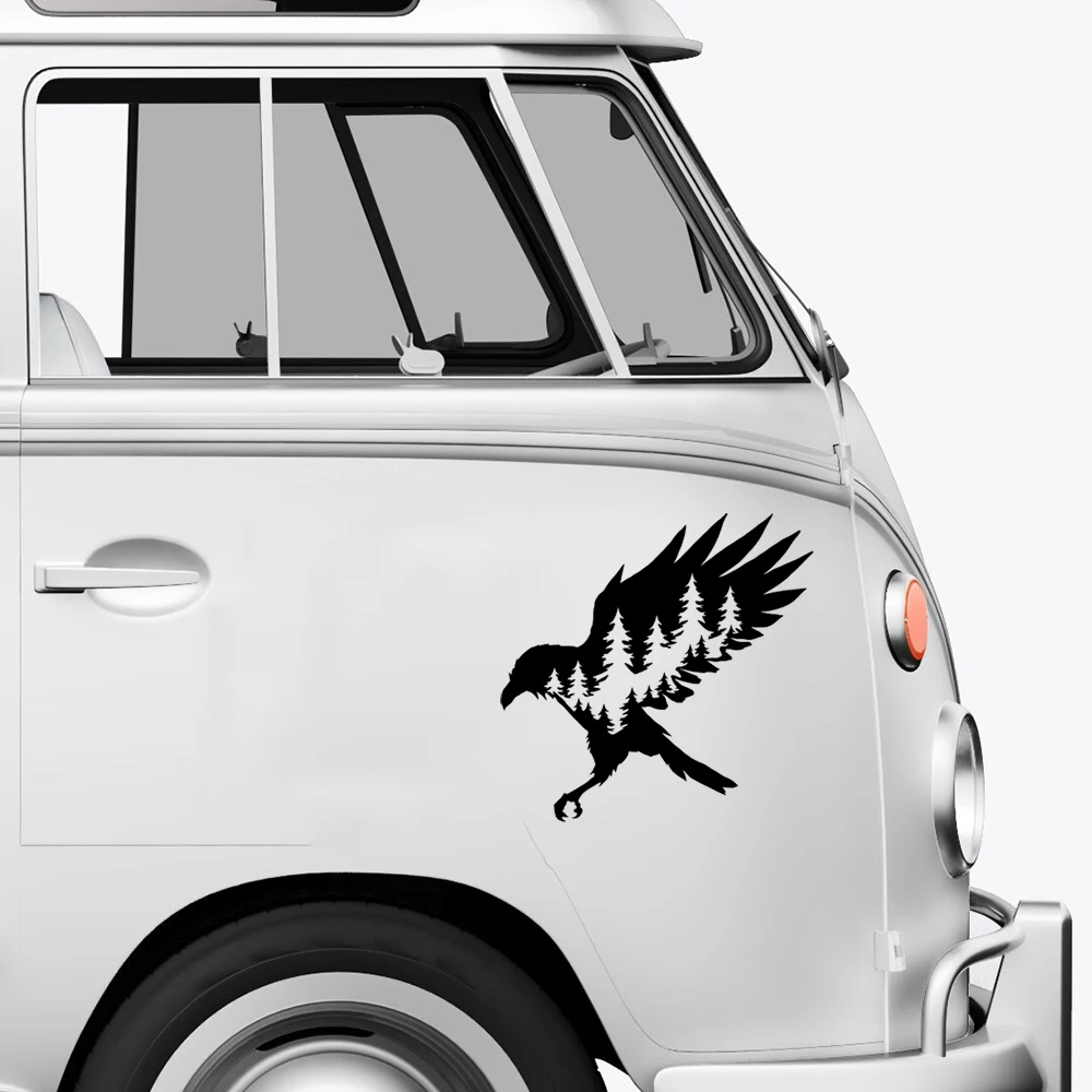 

Виниловые автомобильные наклейки и наклейки Raven Bird, декоративные наклейки на бампер и окна, детали для тюнинга