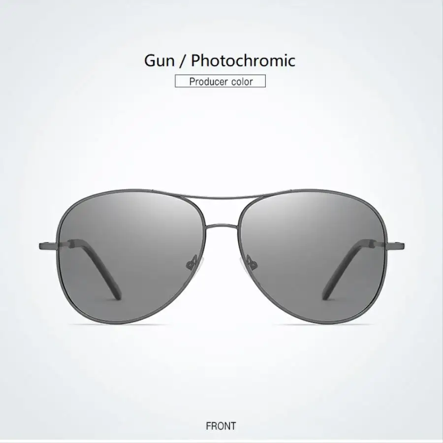 Vintage photochrome polarisierte Piloten-Sonnenbrille für Herren und Damen, modische Designer-Brille zum Fahren und Angeln – Detail 4