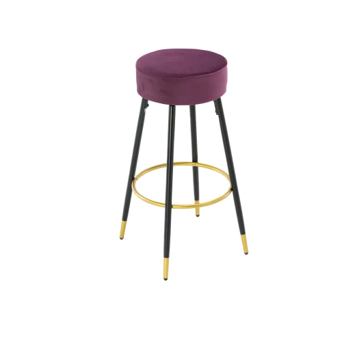 COOLMORE Restaurant Counter Bar Stool Velvet Upholstered Bar Counter High Chairs For Sale Round Seat