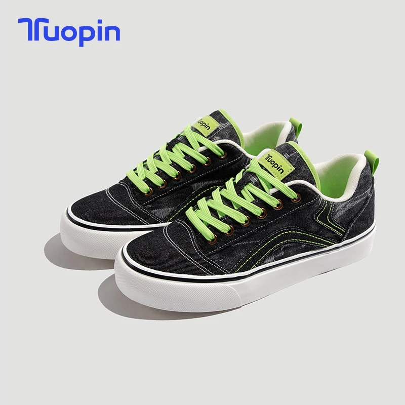 TuoPin Canvas Shoes, Men's Couple Sneakers, Casual Multifunctional Lightweight Shoes, Fluorescent Green