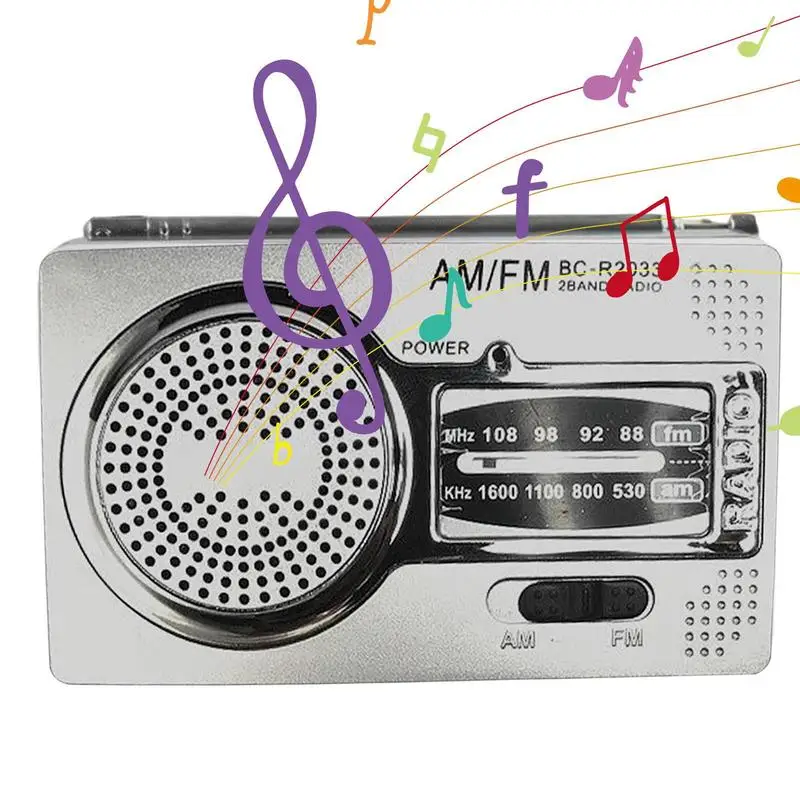 

HOT BC-R2033 Mini Radio AM FM Battery Operated Portable Radio Best Reception Longest Lasting For Running Walking Home Soundbox
