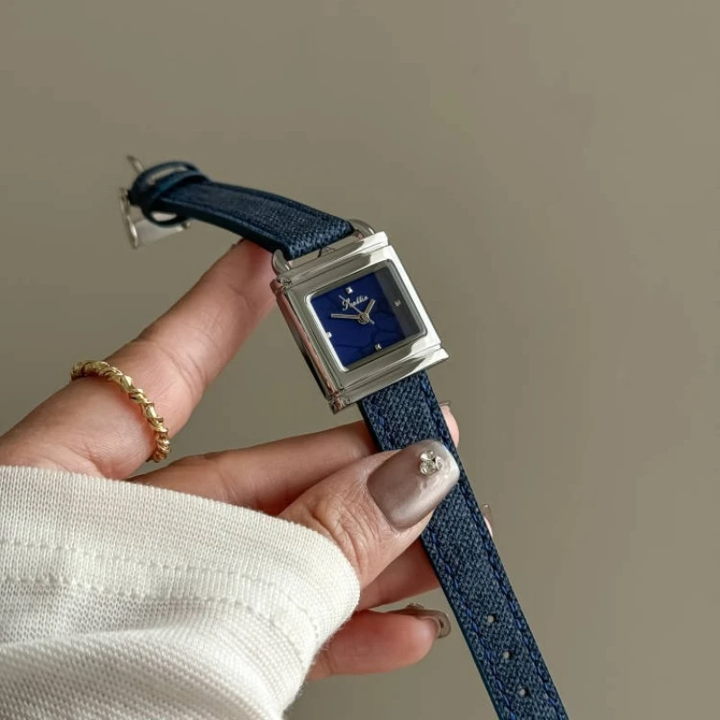 Creative Square Lock Women's Watch Fashion Steel Strap Leather Waterproof Wristwatch Top Japanese Movement Ladies Watch