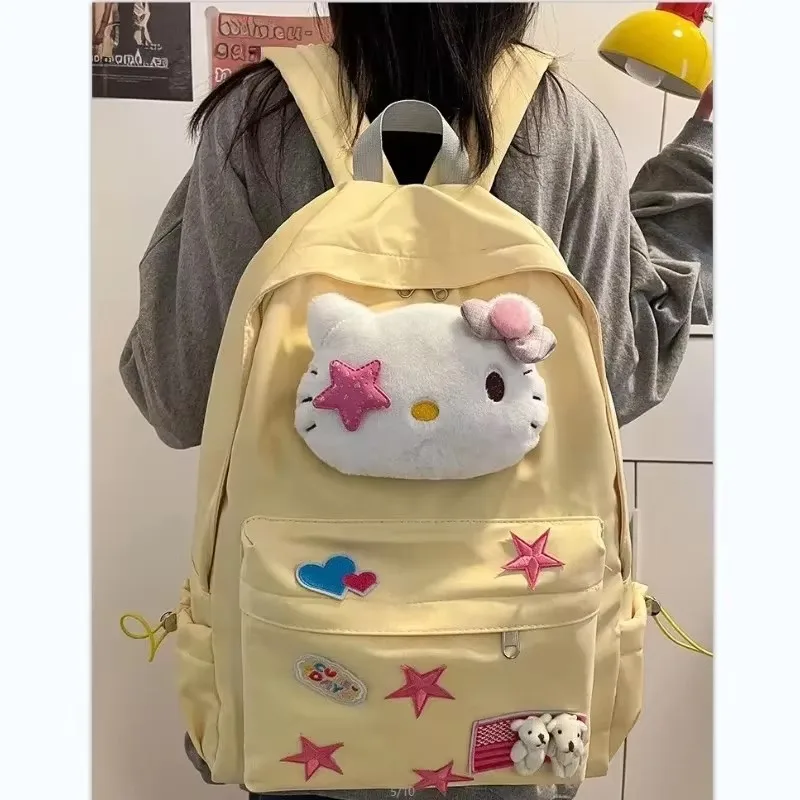 2024 hellokitty backpack cute cartoon cartoon children\'s fun kitty cat jk backpack student bag star spice bag campus