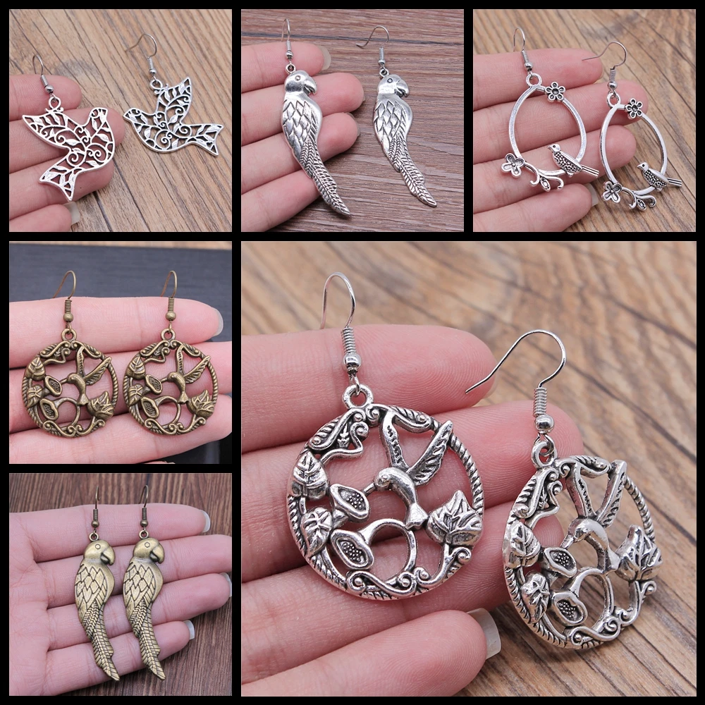 Handmade Simple Design Bird Parrot Dove Swallow Hummingbird Earrings Drop Earrings Fashion Gift