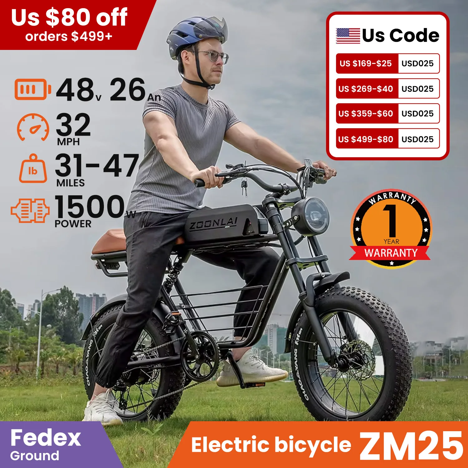 48V 1500W 32mph Mountain Electric Bike Dual Motor 26AH 47miles 20*4.0 Tire All-terrain Electric Bicycle Urban Commuter E-bicycle