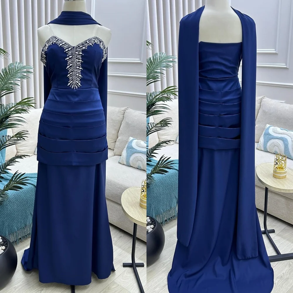 Customized Sparkle Jersey Pleat Sequined A-line Sweetheart Long Dresses Bespoke Occasion Cocktail Exquisite Unisex