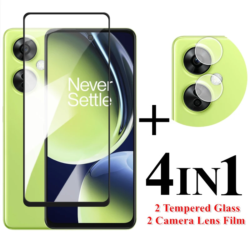 For OnePlus Nord CE 3 Lite 5G Screen Protector 6.72 inch Full Cover Glass Nord CE3 Lite Tempered Glass Nord CE 3 Lite Lens Flim