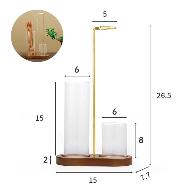 2 in 1 Incense Sticks Burner with Glass Ash Catcher & Stick Storage, Meditation Yoga Spa Gifts for Women, Room Decor Retail