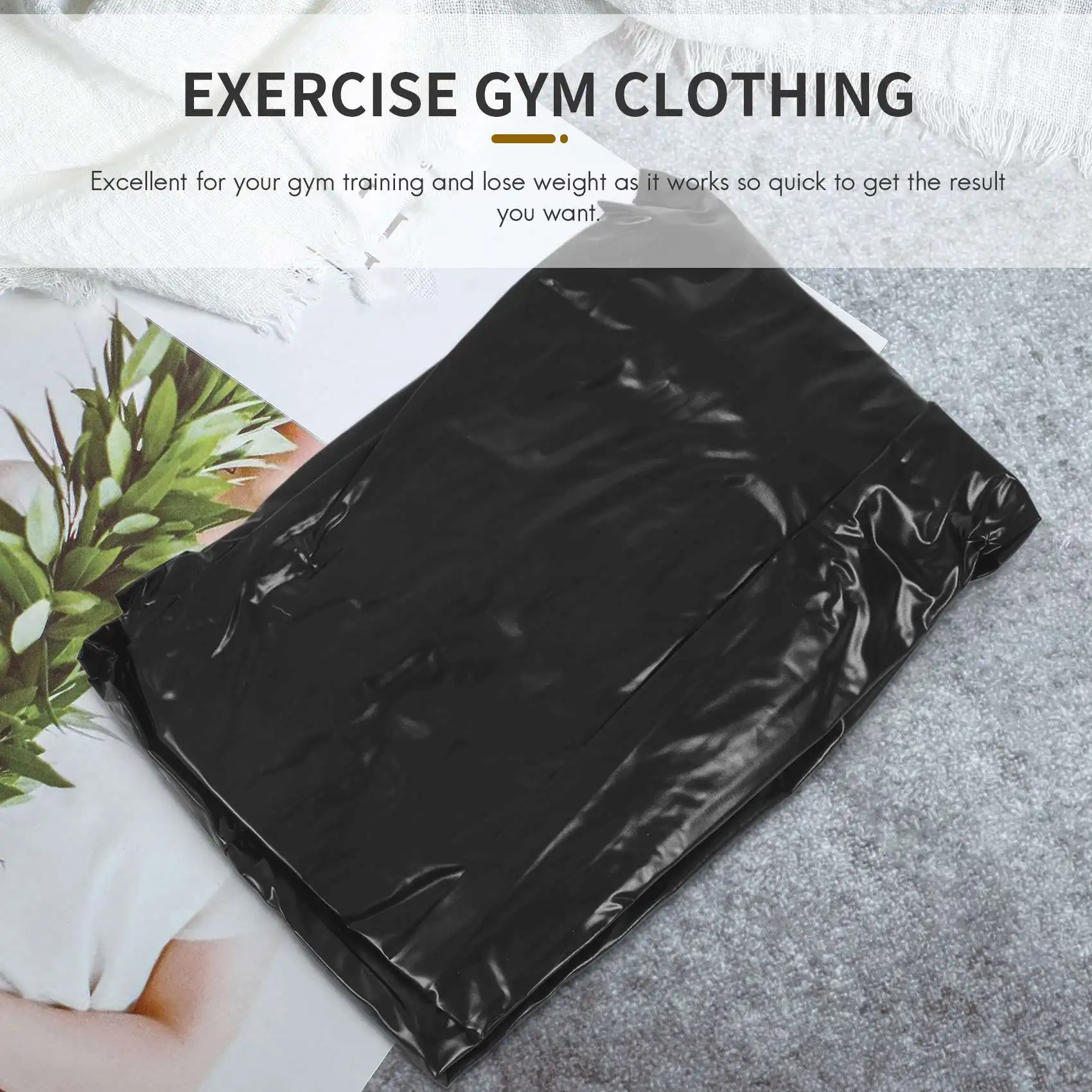 Y67A Fitness resistente pérdida de peso sudor Sauna traje ejercicio gimnasio Anti-Rip negro XXXL