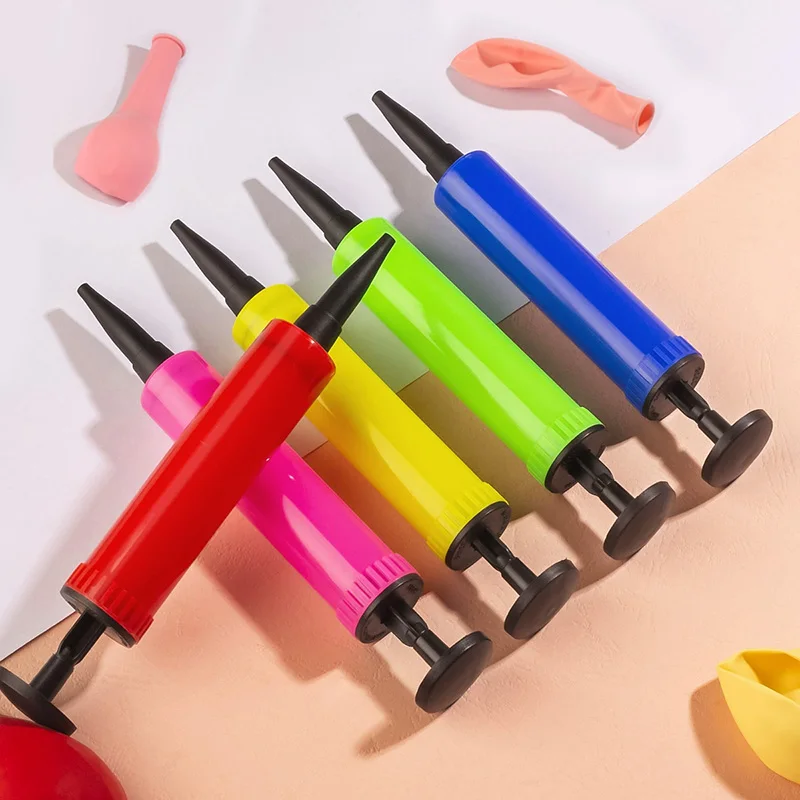 1 قطعة لون عشوائي المحمولة منفاخ صغير البلاستيك اليد دفع بالون نافخة مضخة هواء صغيرة بالون الملحقات #5