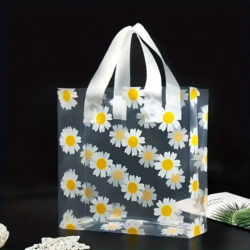 10pcs Vibrant Daisy Themed Gift Bags – Stain & Water Resistant Versatile Ideal for Packaging Cosmetics Clothes & Parties Supply