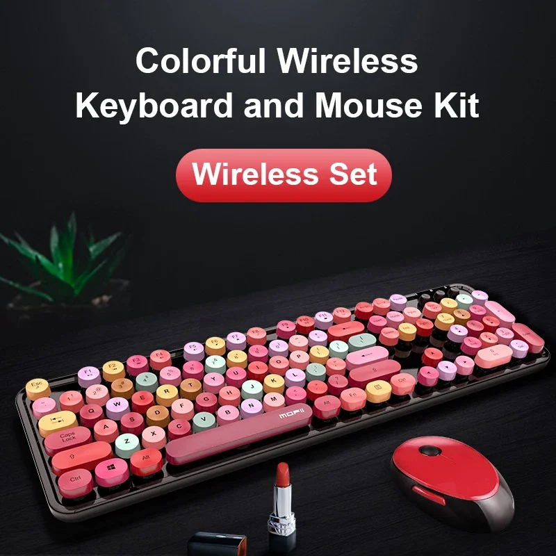 2.4G Wireless Silent Gaming Keyboard And Mouse Round keycap Keyboard Gaming Mouse For Macbook PC Gamer Computer Laptop Keyboard