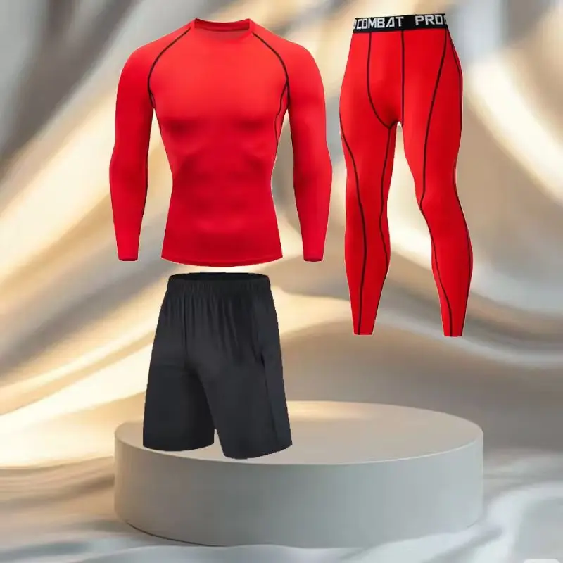 

Мужская компрессионная спортивная одежда, костюм для спортзала, обтягивающая одежда, комплекты для йоги, тренировки, бег, ММА, одежда для фитнеса, спортивный костюм, брюки, спортивные штаны