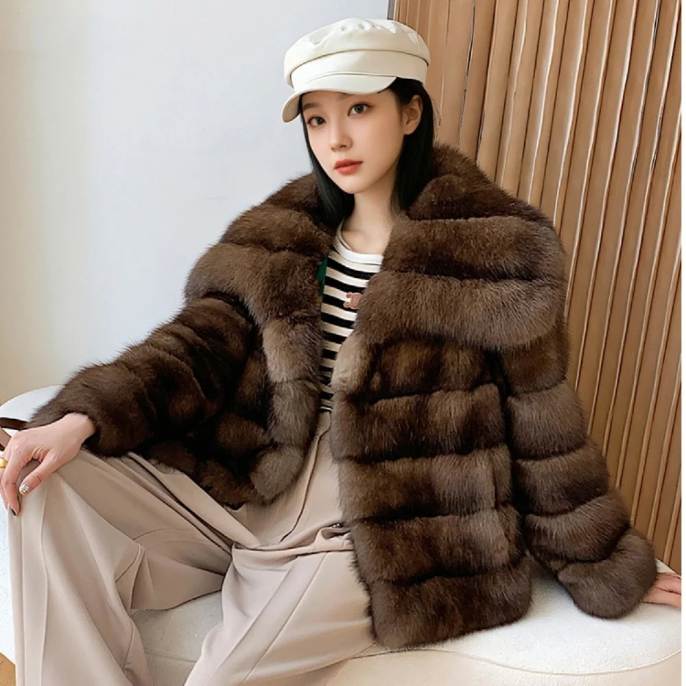 2025 Faux Fur Fluffy Fur Coat Christmas New Year Fur Coat Women Cropped Faux Mink Fur Jacket Chic Trendy Furry Outerweae Female