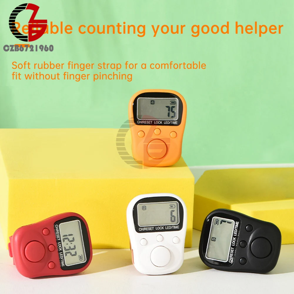 Mini Finger Counter Digital Display Tally Counter 7 Channel illuminated Time Luminous Counter Lockable Rechargeable Counter