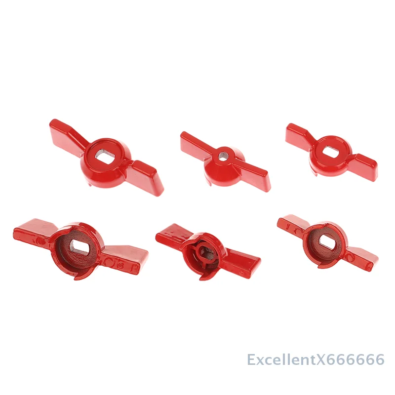 Alça e chave de válvula de alumínio de dois pacotes, acessório de alça borboleta em vermelho