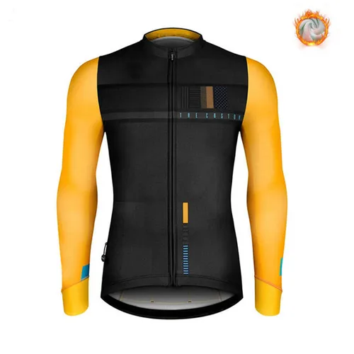 Imagen 2 del producto Chaqueta térmica de lana para Hombre, Jersey de Ciclismo de manga larga, Ropa de bicicleta, Maillot de invierno, España, novedad de 2022