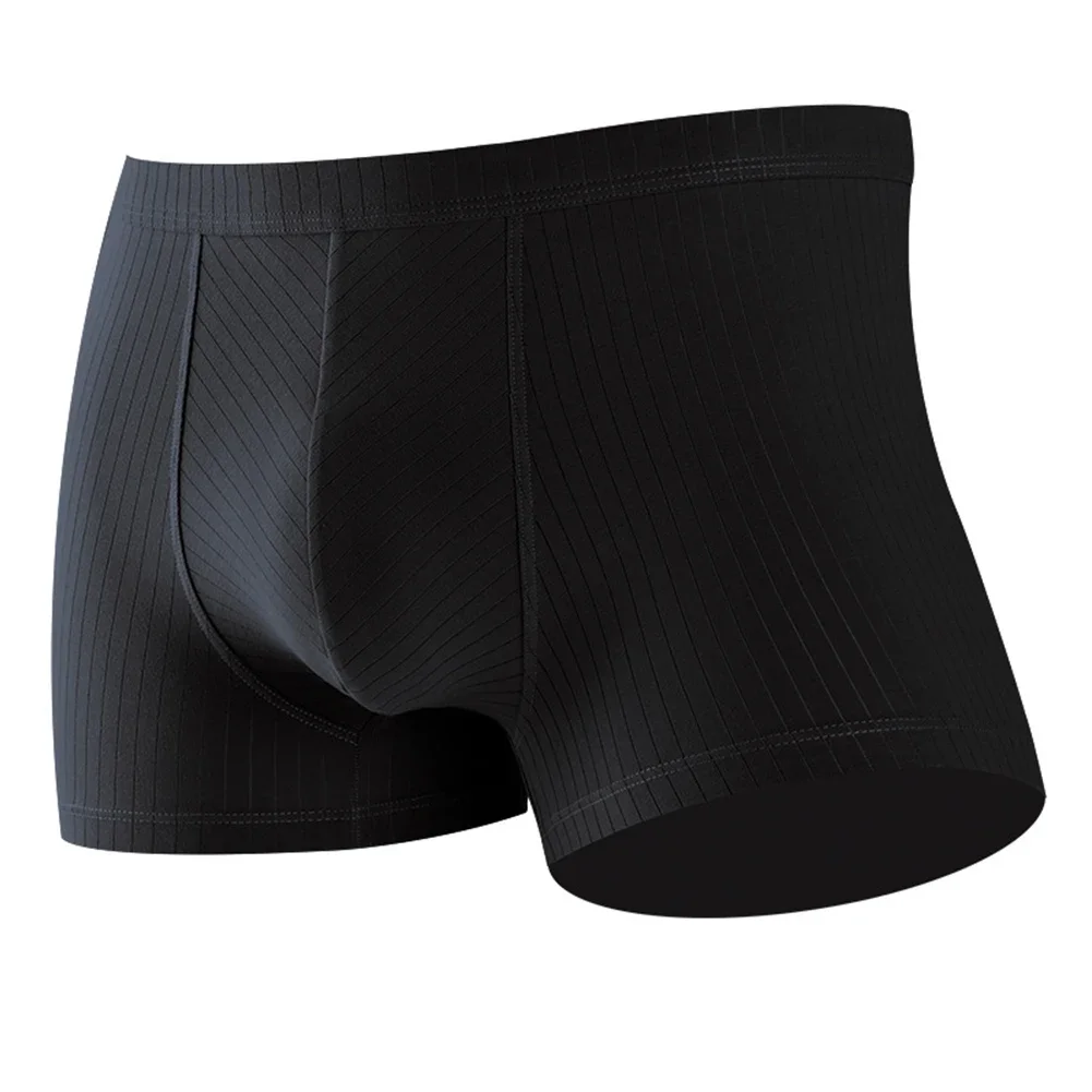 

Mens Stripe Cotton Boxer Shorts Mid-rise Brazilian Underwear Comfortable Trunks Elastic Underpants Men Solid Color Men's Panties