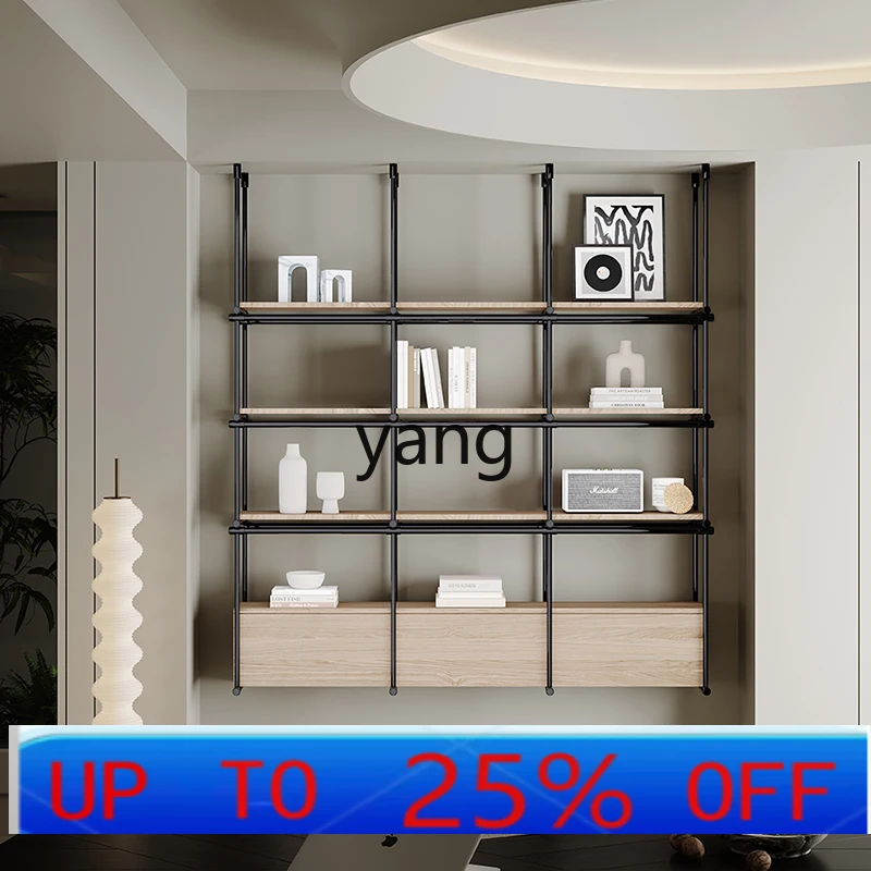 

LHH stainless steel hanging cabinet light luxury rack against the wall household minimalist multi-layer partition shelf
