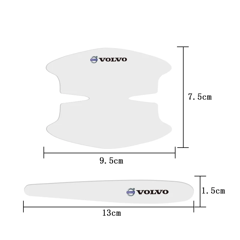 فولفو باب السيارة السلطانية فيلم مقبض شفاف ملصق حامي غطاء ل V60 V40 C30 XC60 S60 FH500 V50 XC90 FH16 S80 V70 XC40 T6 #4