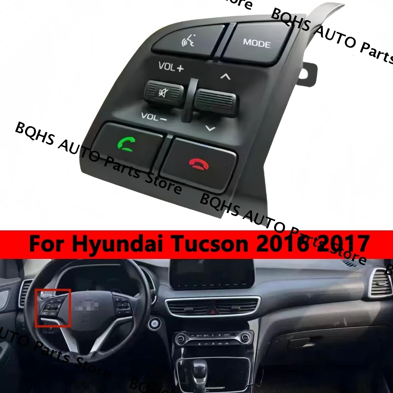 

Steering Wheel Remote Control Switch Left+ TL Bluetooth Button Music Switch 96710D35004X For Hyundai Tucson 2016 2017