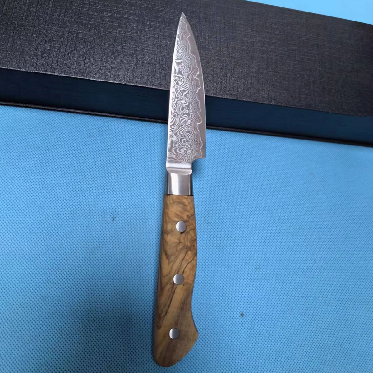 3.5 Inch Paring Knife Olive Wood Handle 67 Layer Damascus 10Cr15MoV Steel Blade Sharp Cleaver Boning Kitchen Knife Cooking Tools