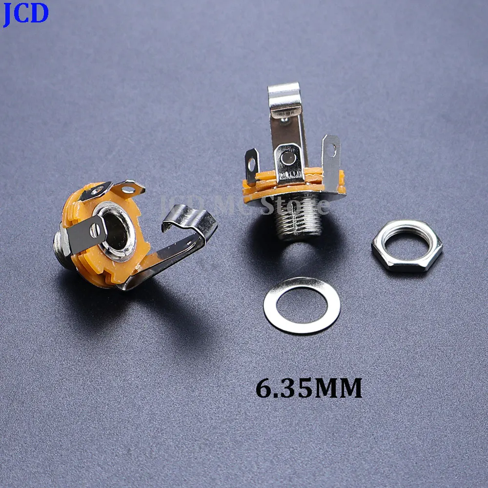 

1/4" 6.35mm Mono stereo 4/6 pin Pole Female Panel Solder Mount power socket Connector 6.5 Audio cable Jack plug Adapter