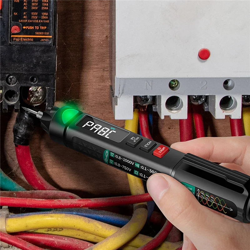 ANENG A3008 Multimeter Digital, pena penguji Sensor cerdas otomatis 6000 hitungan tanpa kontak, Multimeter