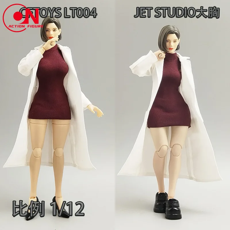 1/6 1/12 مقياس الإناث العصرية سترة واقية عالية الرقبة قاعدة فستان مجموعة الملابس نموذج صالح 12 "6 بوصة الجندي عمل الشكل الجسم