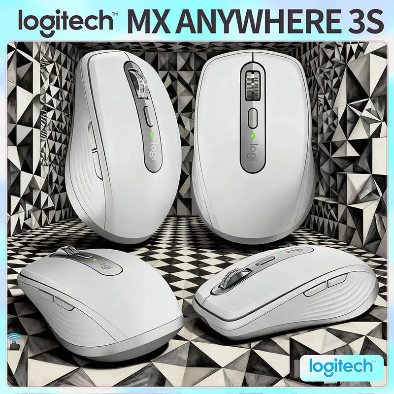 Original Logitech MX Anywhere 3S for Productivity, Logi Flow Technology, Quiet Clicks, Adjustable DPI