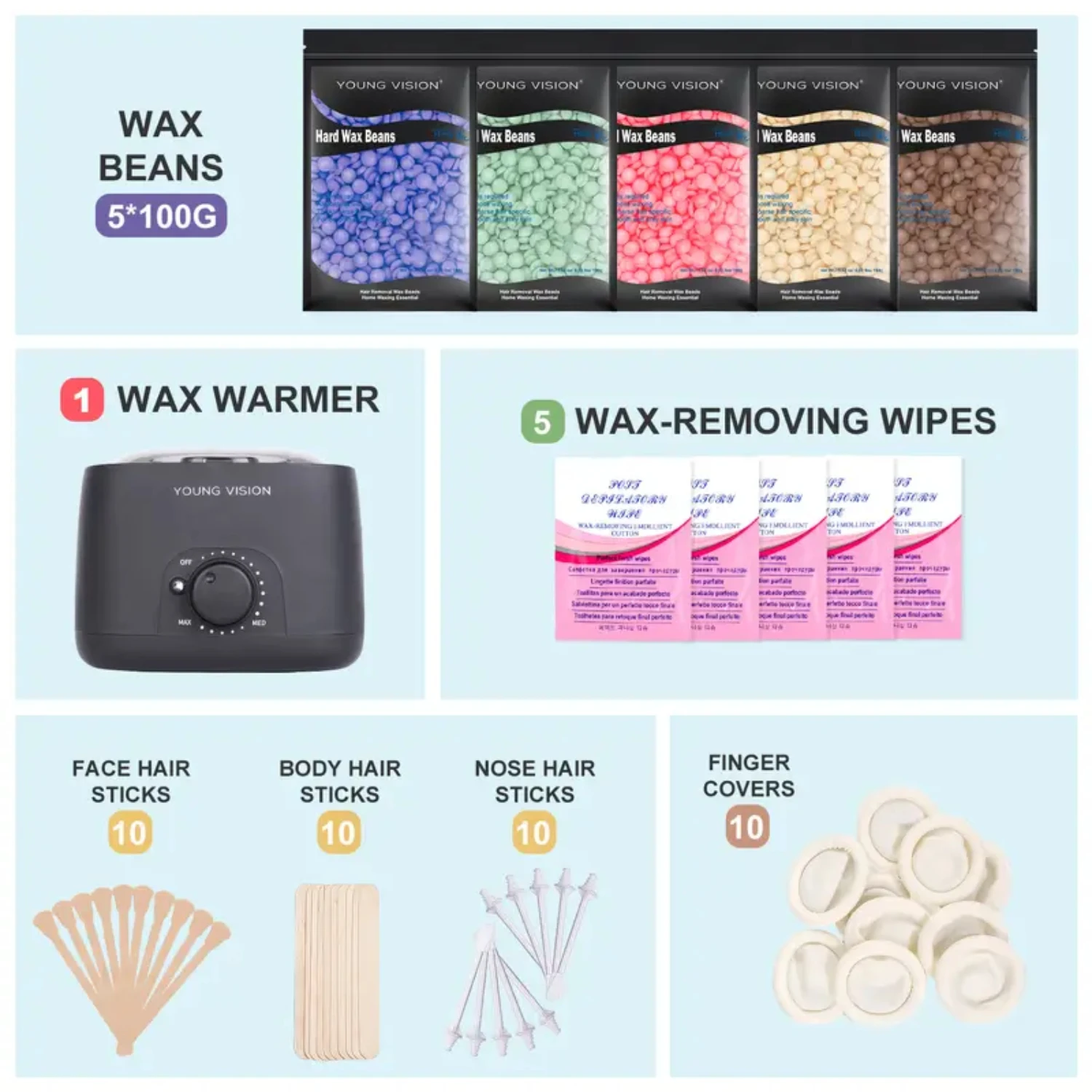 Wax Warmer Waxing Kit, Wax Beads For Hair Removal, Bulk Wax Beads For Home Waxing