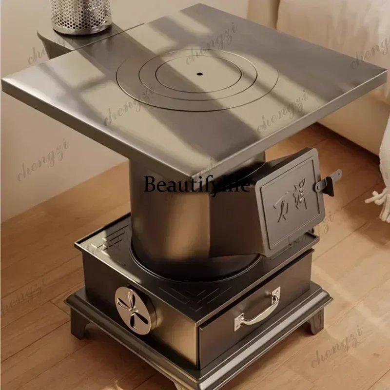 Chimeneas Firewood Heating Stove Outdoor Winter Indoor Coal Burning Stove Dual Purpose Rural Household Efficient Warmth Portable