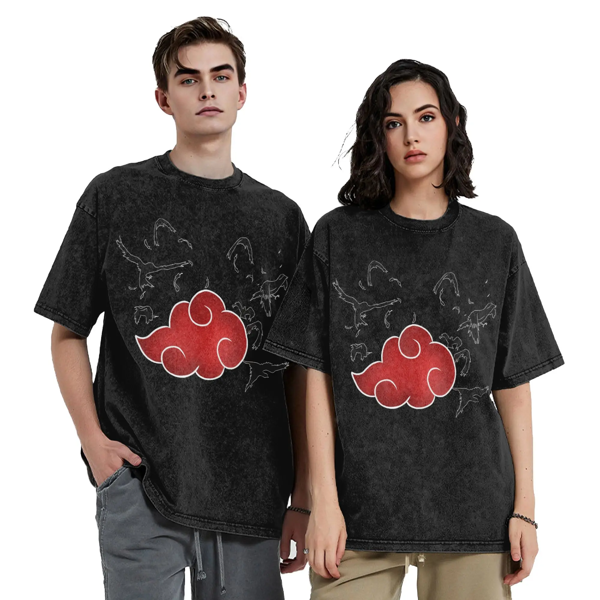 Doodle Akatsuki Narutoes Anime Uchiha Itachi T Shirt Hip Hop Washed  Street T-Shirt Novelty for Men Women Tops Streetwear  Tees