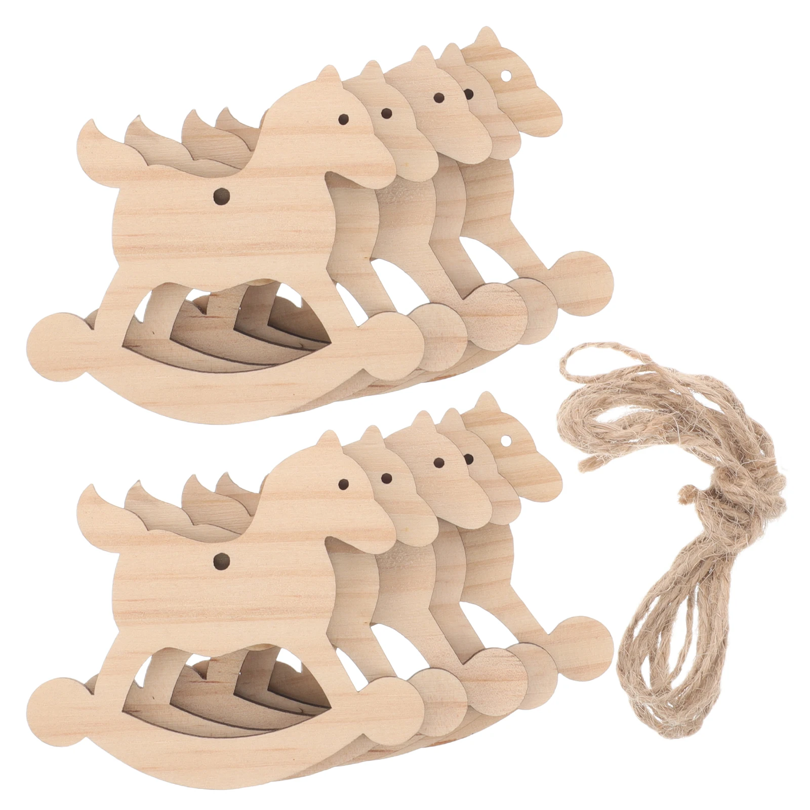 

10pcs Wooden Hanging Decorative Props Vintage Christmas Tree Banner Cutouts Pendant for Home Garden Party Sewing Crafts DIY