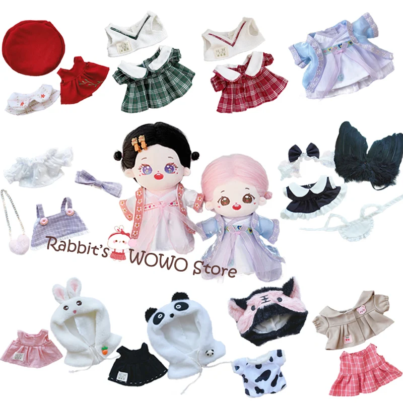 Doll Clothes for 20cm Idol Dolls Plush Cotton Doll's Accessories Hoodie Outfit for Korea Kpop EXO Dolls Fans Gift DIY Toys