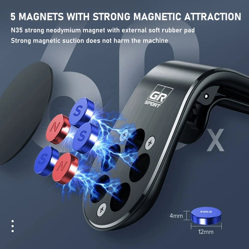 Car Air Vent Clip Magnetic Adjustable Rotation Phone Holder For Toyota Yaris Corolla Prius Auris CHR Land Cruiser RAV4 Camry