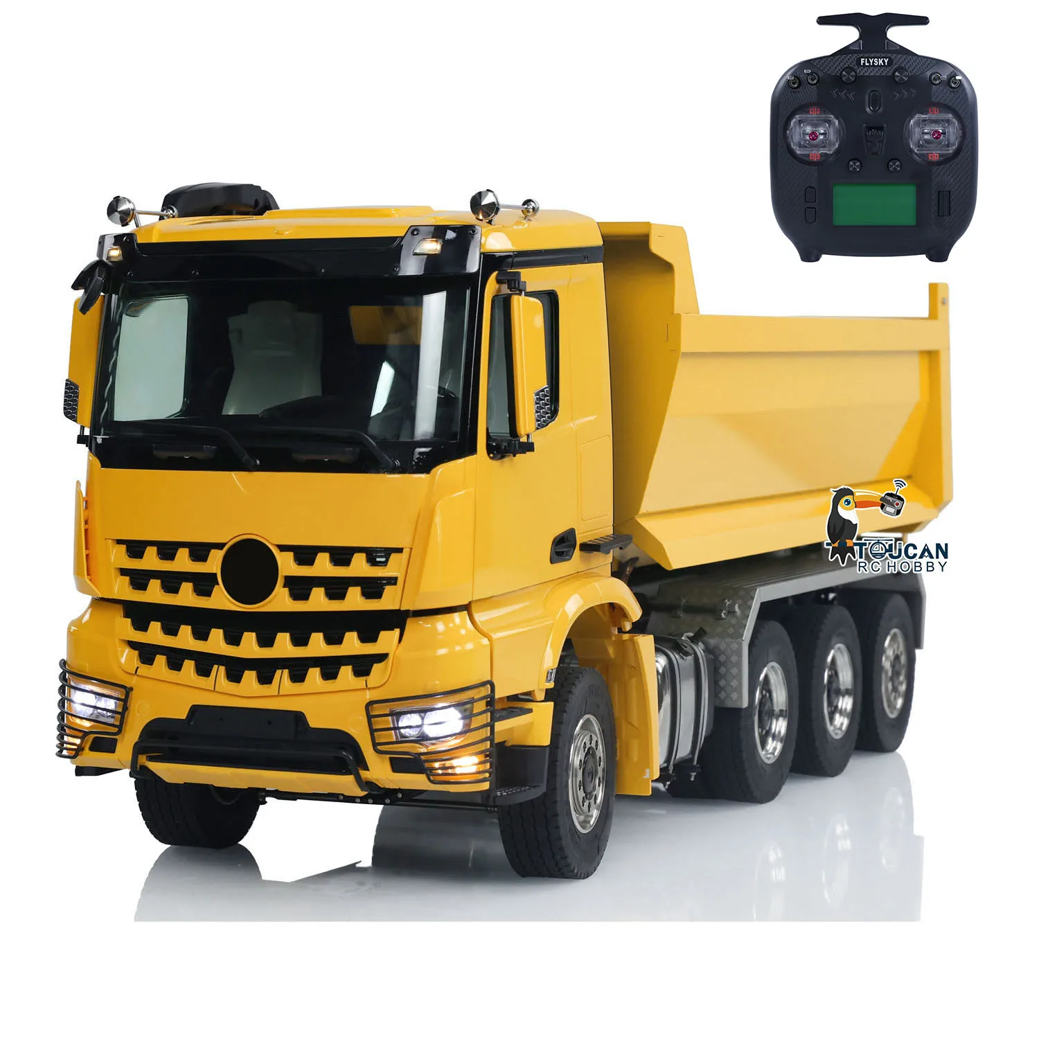 8x8 1/14 RC Hydraulic Full Dump Truck Metal Radio Control Finished Tipper Car 3-speed Sound Light Vehicle Model TH23871