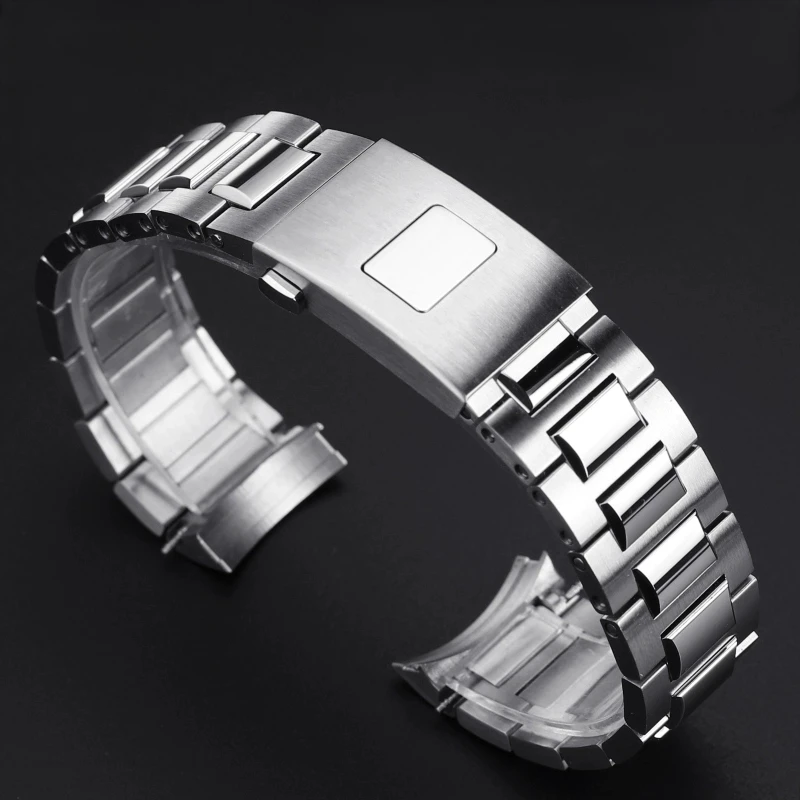 316L Curved end watchband For iwc Portugal iw371617 IW371604 solid arc stainless steel watch strap 20mm Quick length adjustment