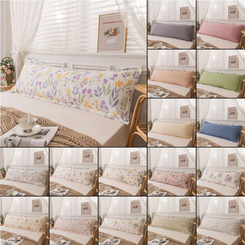 

1.2/1.5/1.8m Home Long Pillowcase Skin-friendly Cotton Linen Couple Pillow Case Large Size Home Hugging Body Pillow Cover