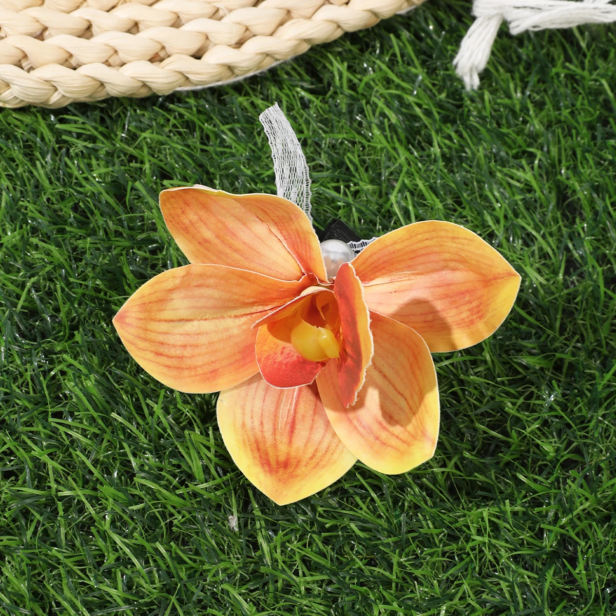 AWAYTR Mesh Calyx Orchidee Blume Haarnadeln Niedliche Blumen Kopfbedeckung Romantische Haarschmuck Mädchen Seitlicher Pony Clip Süße Haarspangen