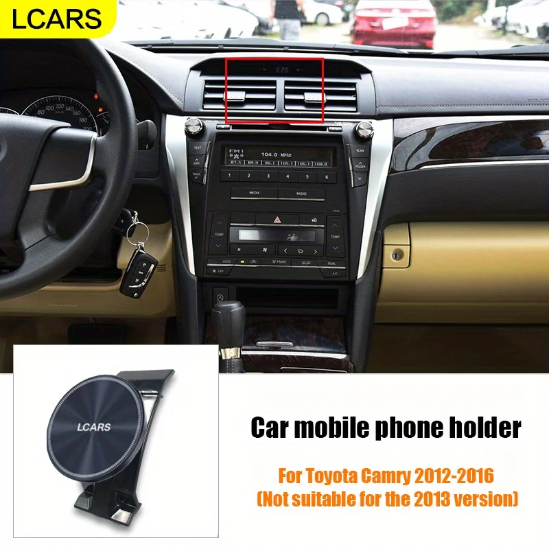 Lcars Car-Specific Mobile Phone Holder Suitable for Toyota Camry 2012-2016 (Not Suitable for 2013 Model) Center Console Air Vent, Abs Car-Specific Magnetic Navigation Support Bracket, Includes Metal Plate Suitable for All Phones (with Phone Case), Anti-Shake and Secure