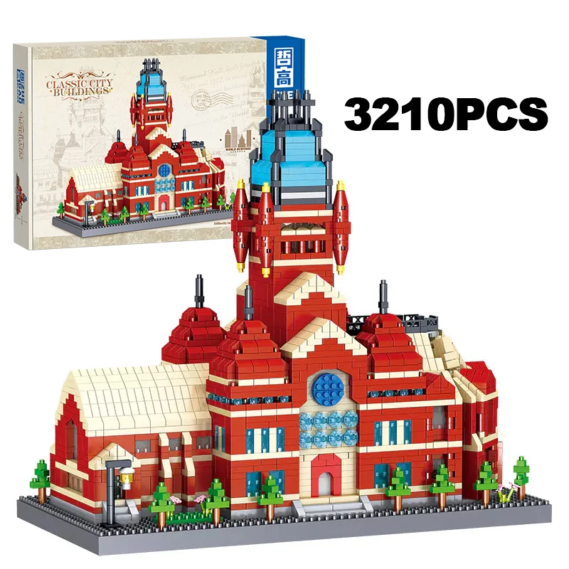 

Мемориальный зал Гарвардского университета, строительные блоки, всемирно известный вид на улицу, архитектура, сборка, кирпичи, игрушки, подарки для детей и взрослых