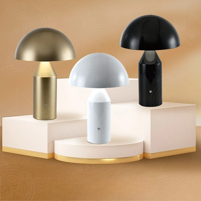Nordic Mushroom Desk Lamp Creative Simplicity Bedroom Touch Three Color Atmosphere Decoration Bedhead Mushroom Led Table  Lamp