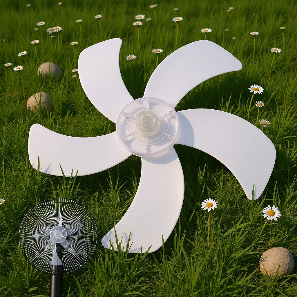 

37Cm Plastic Fan Blades 5-Leaf Round Bore Replacement For Table Floor Standing Pedestal Fan Repair Part Accessory