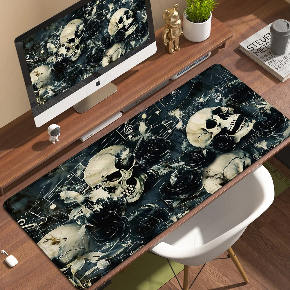 Horror Skeleton HD Printing Mouse Pad Black and White Game Table XXL Rubber Anti-slip Gaming Keyboard Mousepads Long Desk Mat