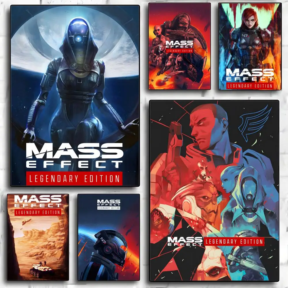 Póster decorativo de Game M-Mass Effect, pegatinas artísticas de pared, impresión fotográfica de mural para decoración del hogar, sala de estar y pasillo