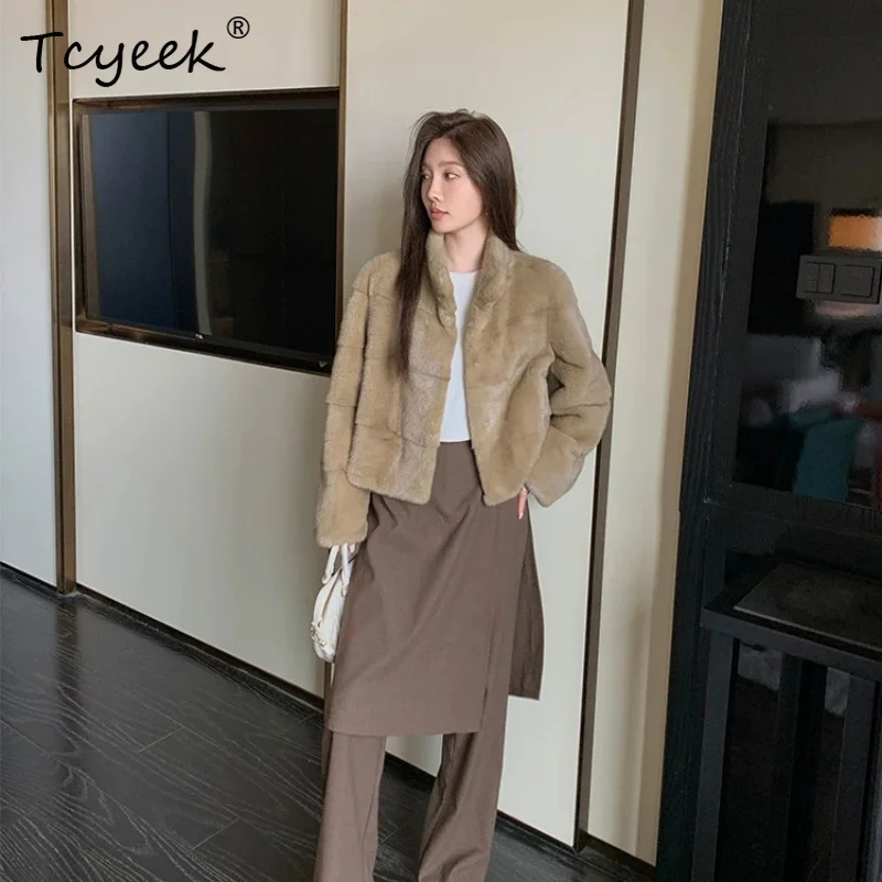 

Tcyeek Natural Mink Real Fur Coat Women 2026 Whole Mink Warm Jackets Woman New in Coats Fashion Winter Clothes Fourrure Femme