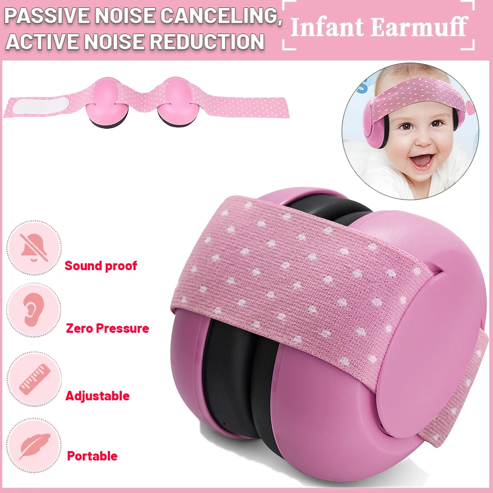 

Noise Reduction Earmuffs for Infants and Toddlers up to 36 Months, Adjustable Comfortable Headphones Against Hearing Damage